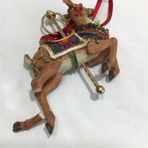 Carousel Animals Tree Ornaments Resin Collectibles One Black Boot Ornament - Picture 10 of 11